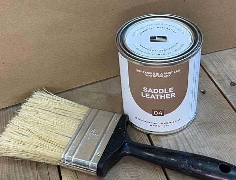 NEW Paint Can Soy Candle | Saddle Leather