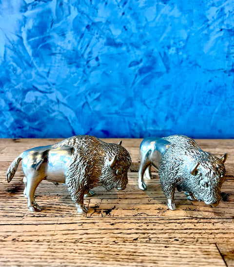 Pewter Bison Salt & Pepper Set