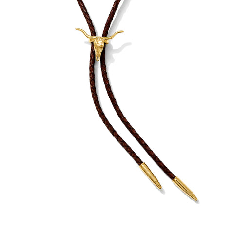 Texas Longhorn Bolo Tie – 14k Gold Plated