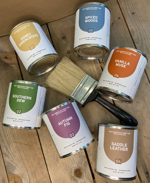 NEW Paint Can Soy Candle | Saddle Leather