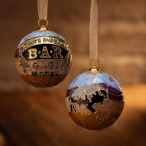 White Buffalo Christmas Ornaments